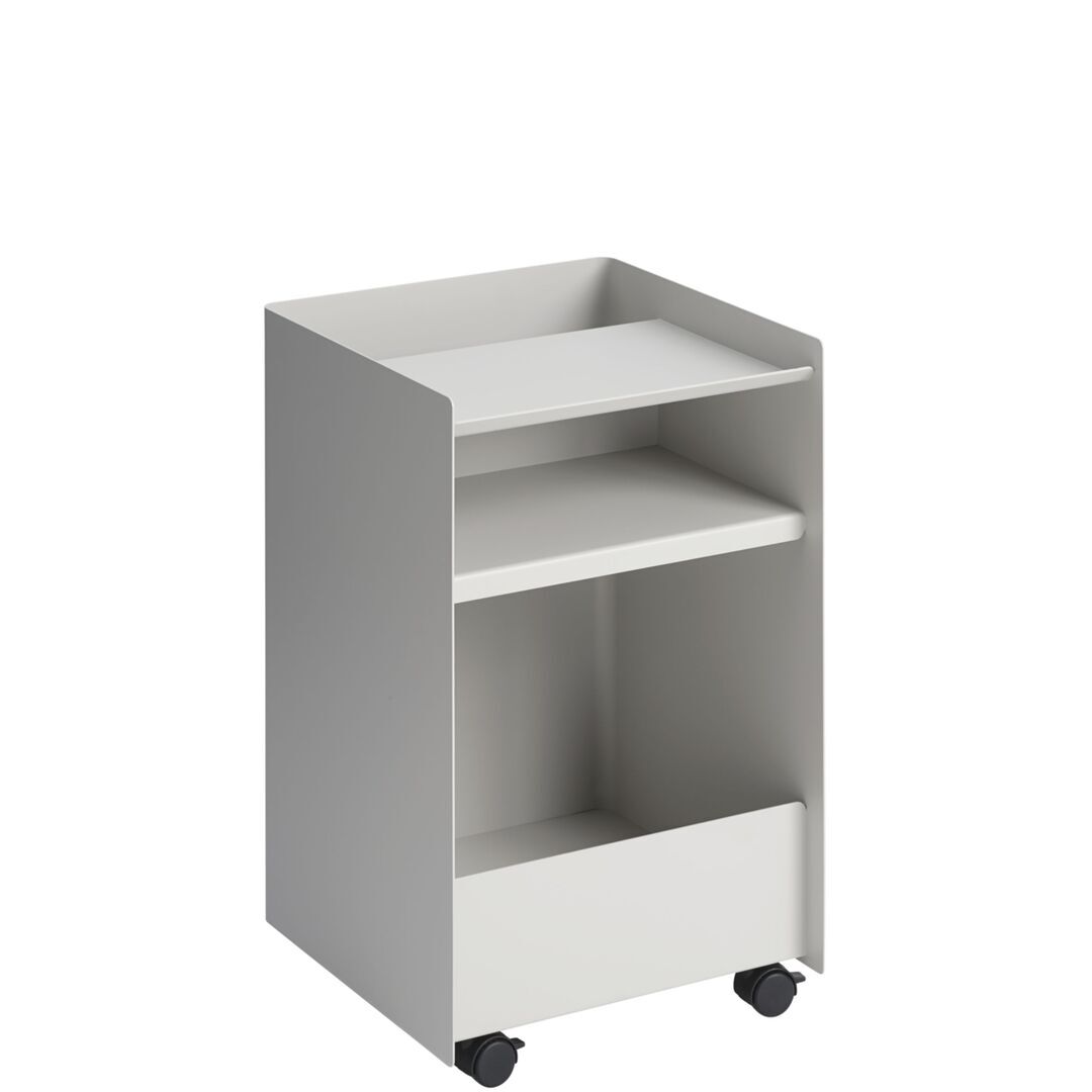 Muuto Rollcontainer Folded von Muuto Grey, Offen niedrig