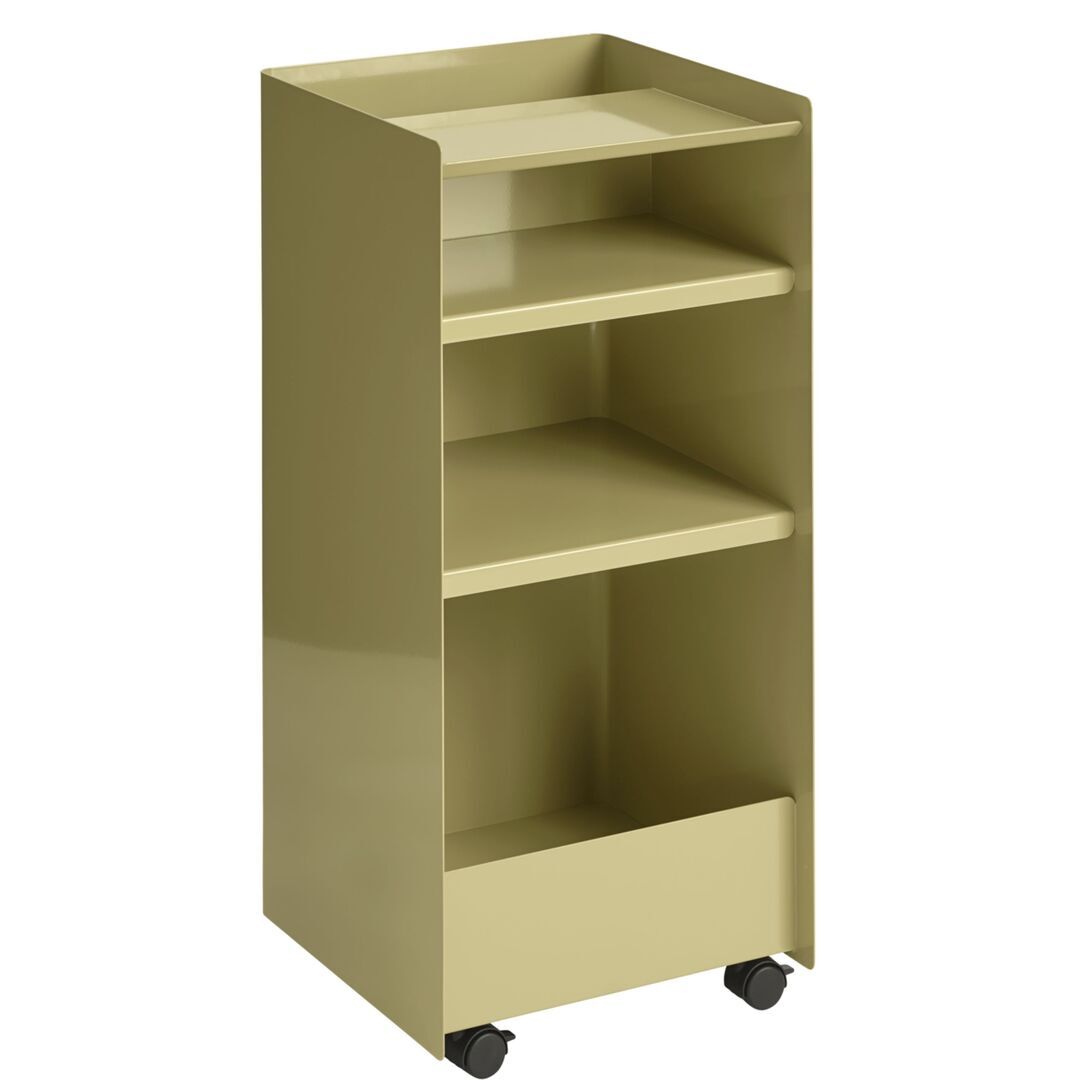 Muuto Rollcontainer Folded von Muuto Beige Green, Offen hoch