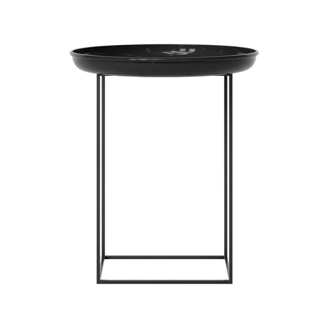 Norr11 Duke Table Lacquered Obsidian Black, Ø: 45 cm