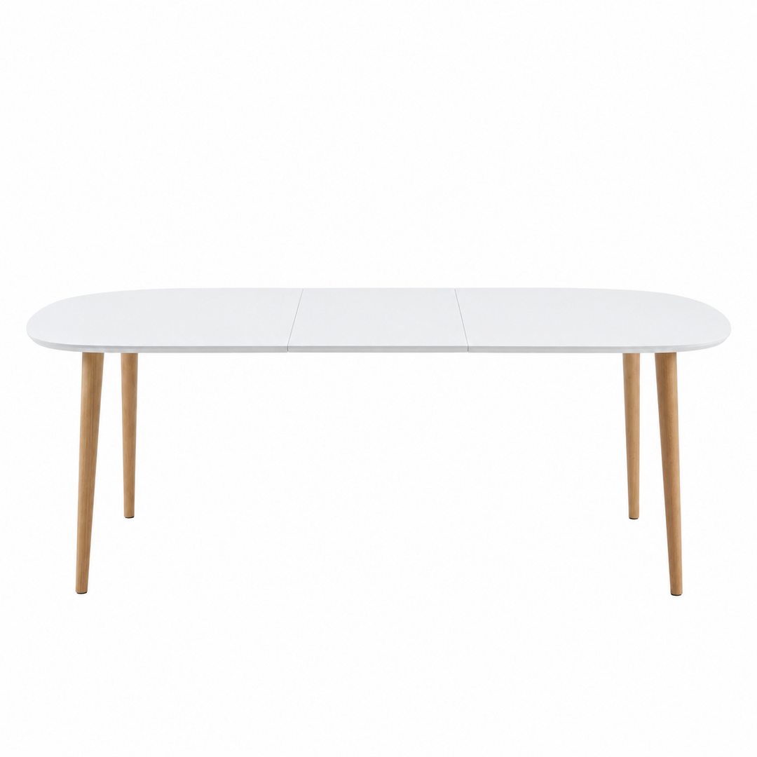 Tisch Weiss rechteckig ausziehbar 160 x 100 cm 'OQUI' von Kave Home