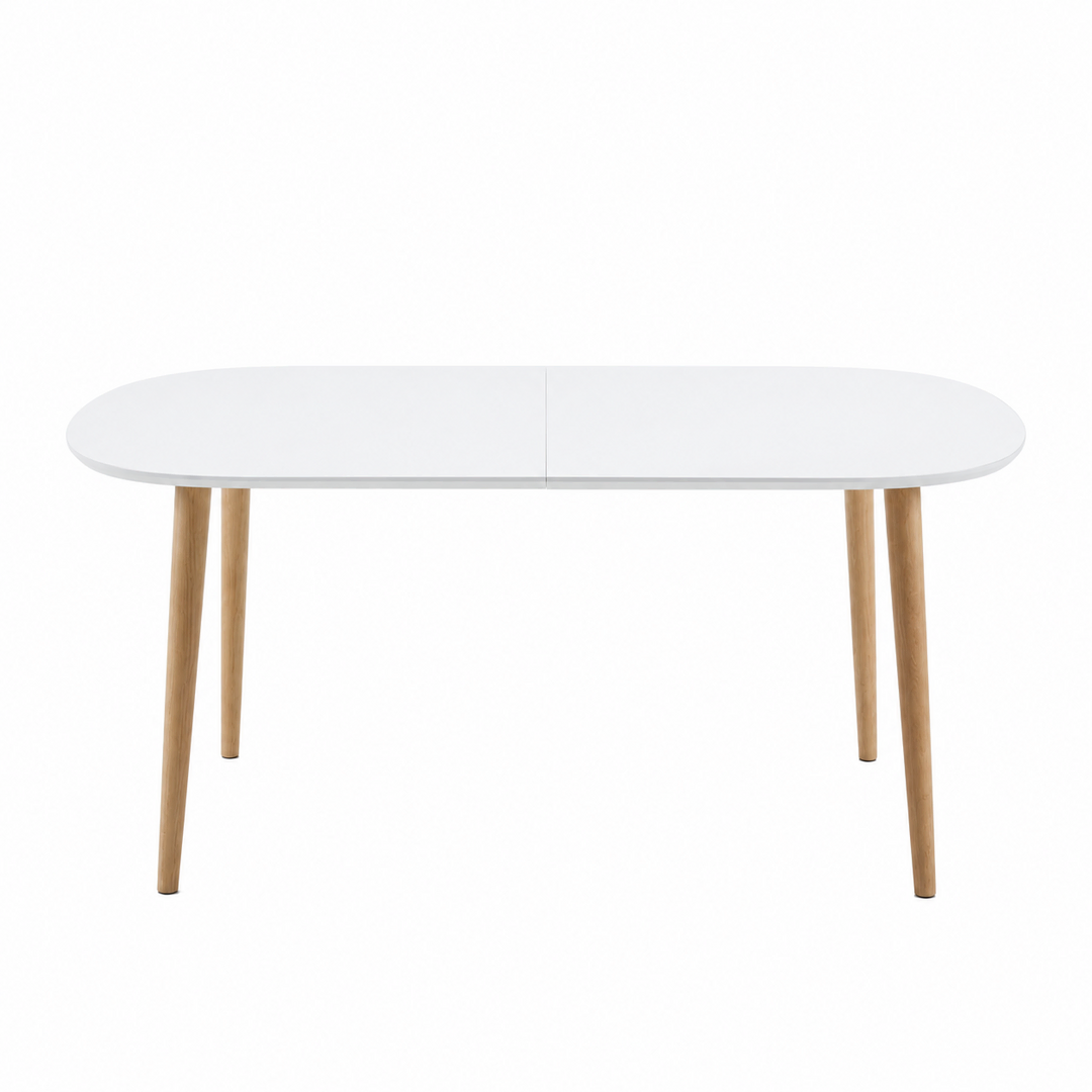 Tisch Weiss rechteckig ausziehbar 160 x 100 cm 'OQUI' von Kave Home