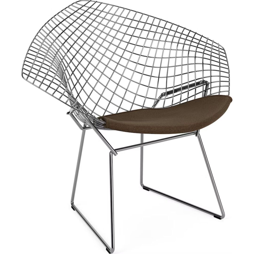 Knoll International Bertoia Diamond Chair von Knoll International Chrom, Hourglass - Mocha