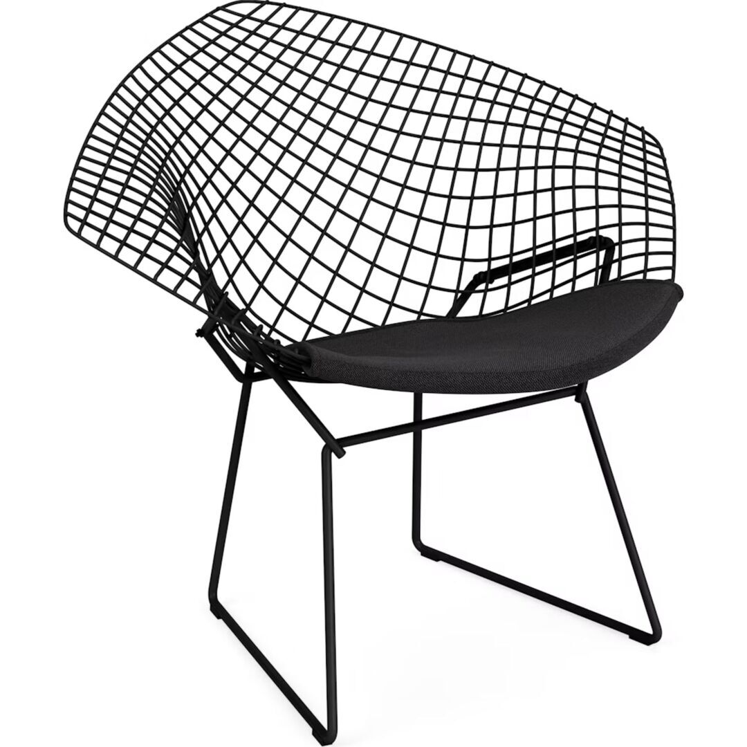 Knoll International Bertoia Diamond Chair von Knoll International Schwarz, Hourglass - Caviar