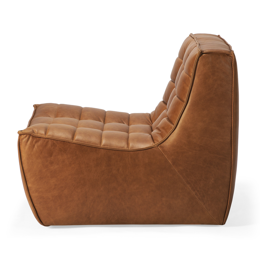 Ethnicraft N701 Modulsofa 1 Sitzer 1-Sitzer / B: 91 cm, Old Saddle - Anilinleder