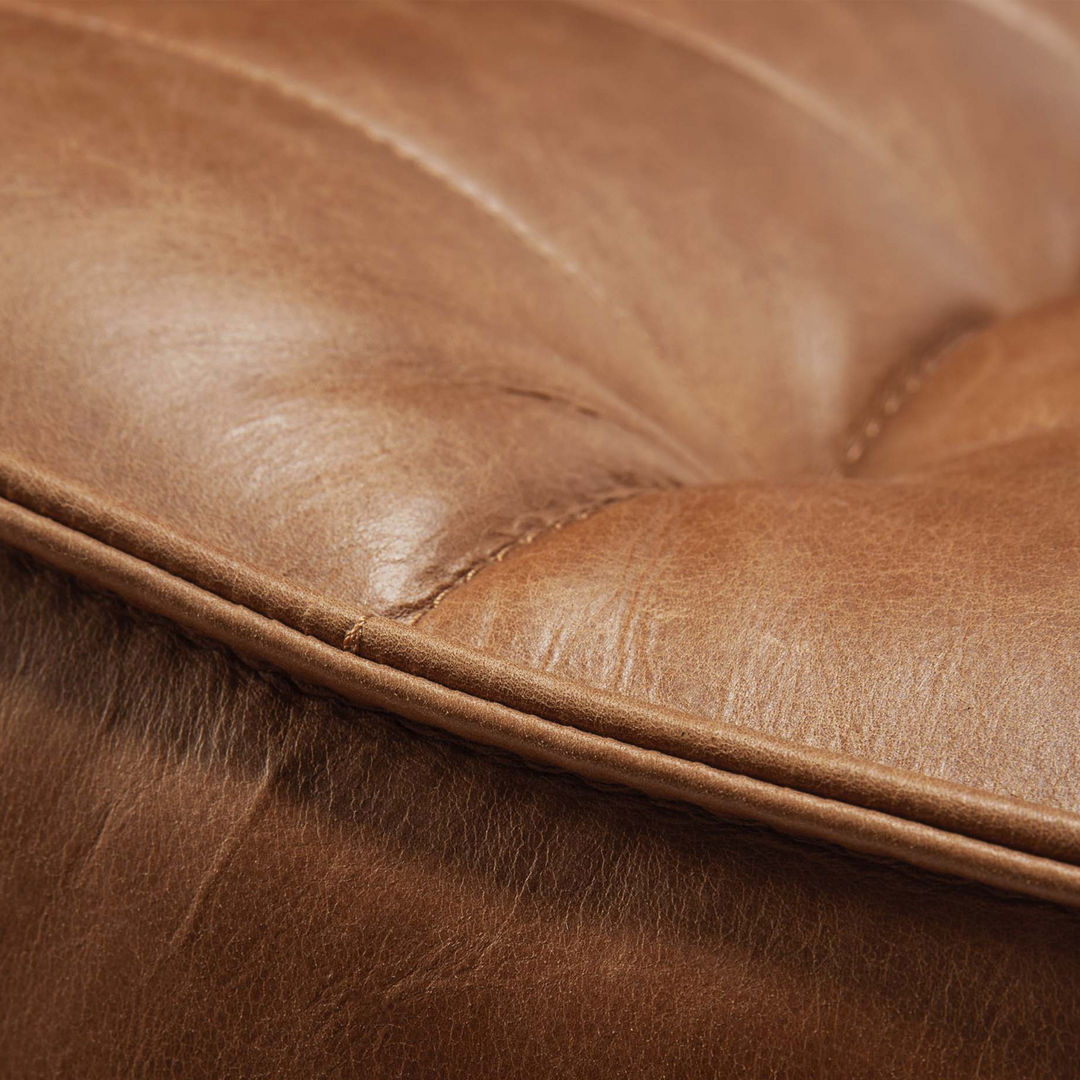 Ethnicraft N701 Modulsofa 1 Sitzer 1-Sitzer / B: 91 cm, Old Saddle - Anilinleder
