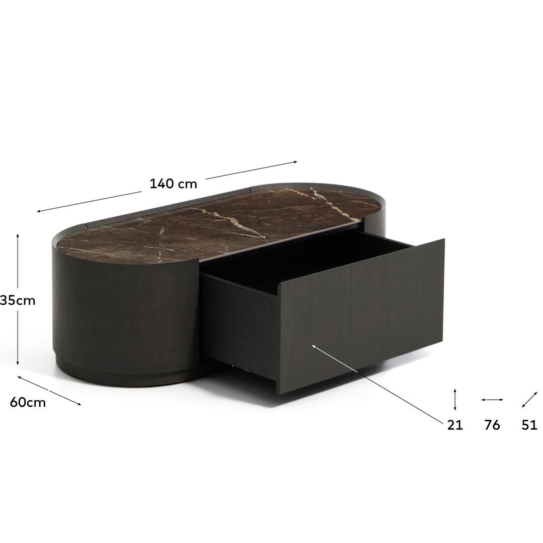 Kave Home Couchtisch Nemore von Kave Home Schwarz
