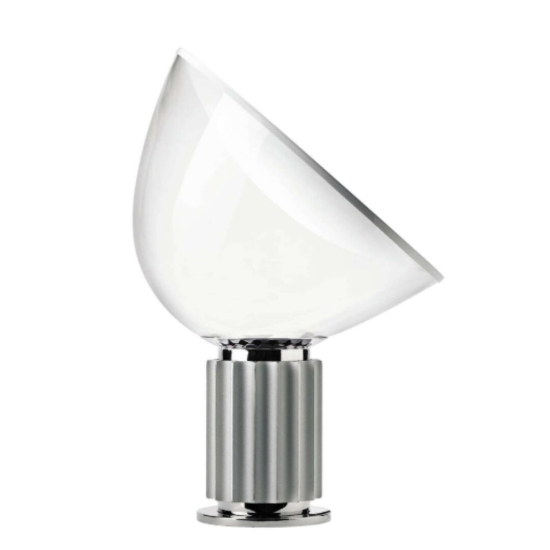 Flos Taccia Tischleuchte Silber, Ø: 14.2 cm, Glas