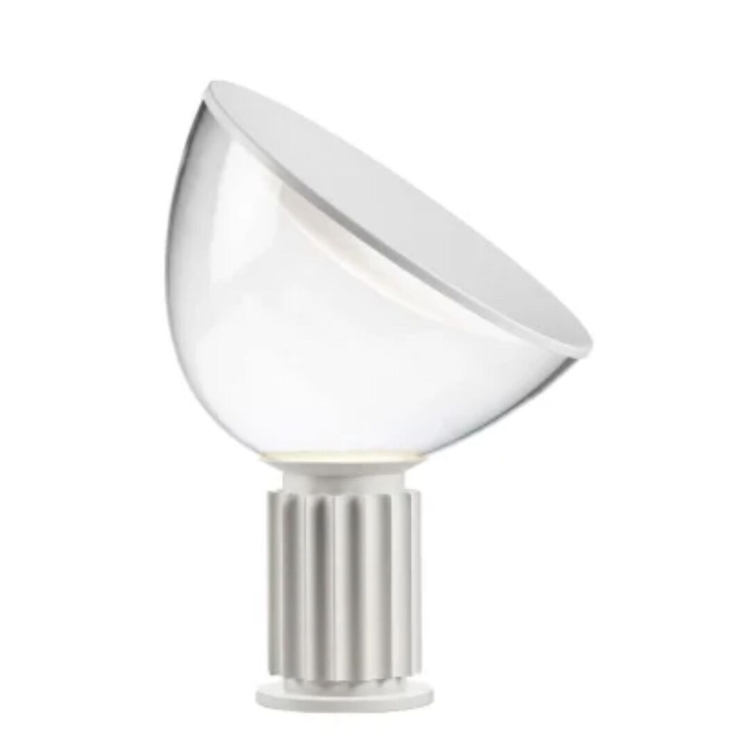 Flos Taccia Tischleuchte Matt Weiss, Ø: 14.2 cm, Glas
