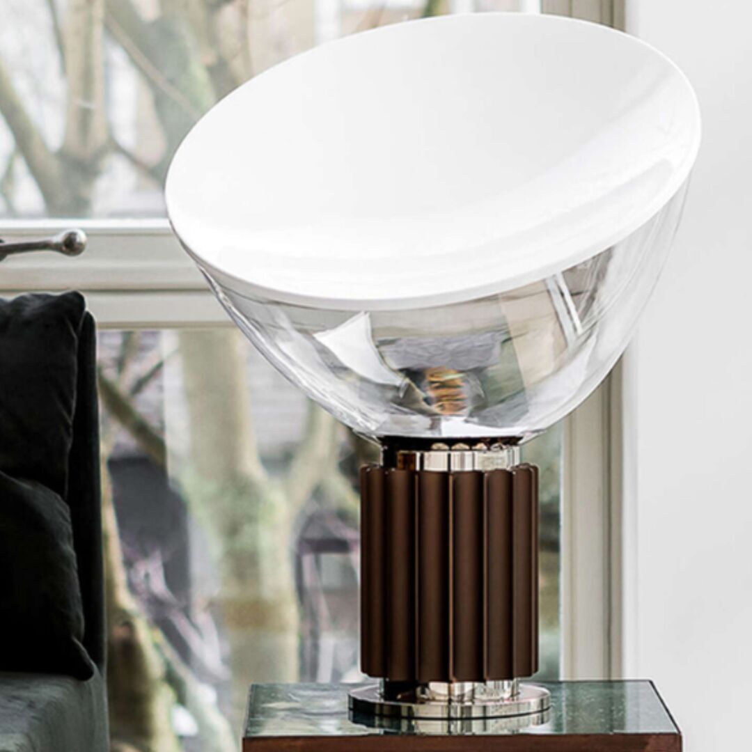Flos Taccia Tischleuchte Bronze, Ø: 14.2 cm, Glas-1