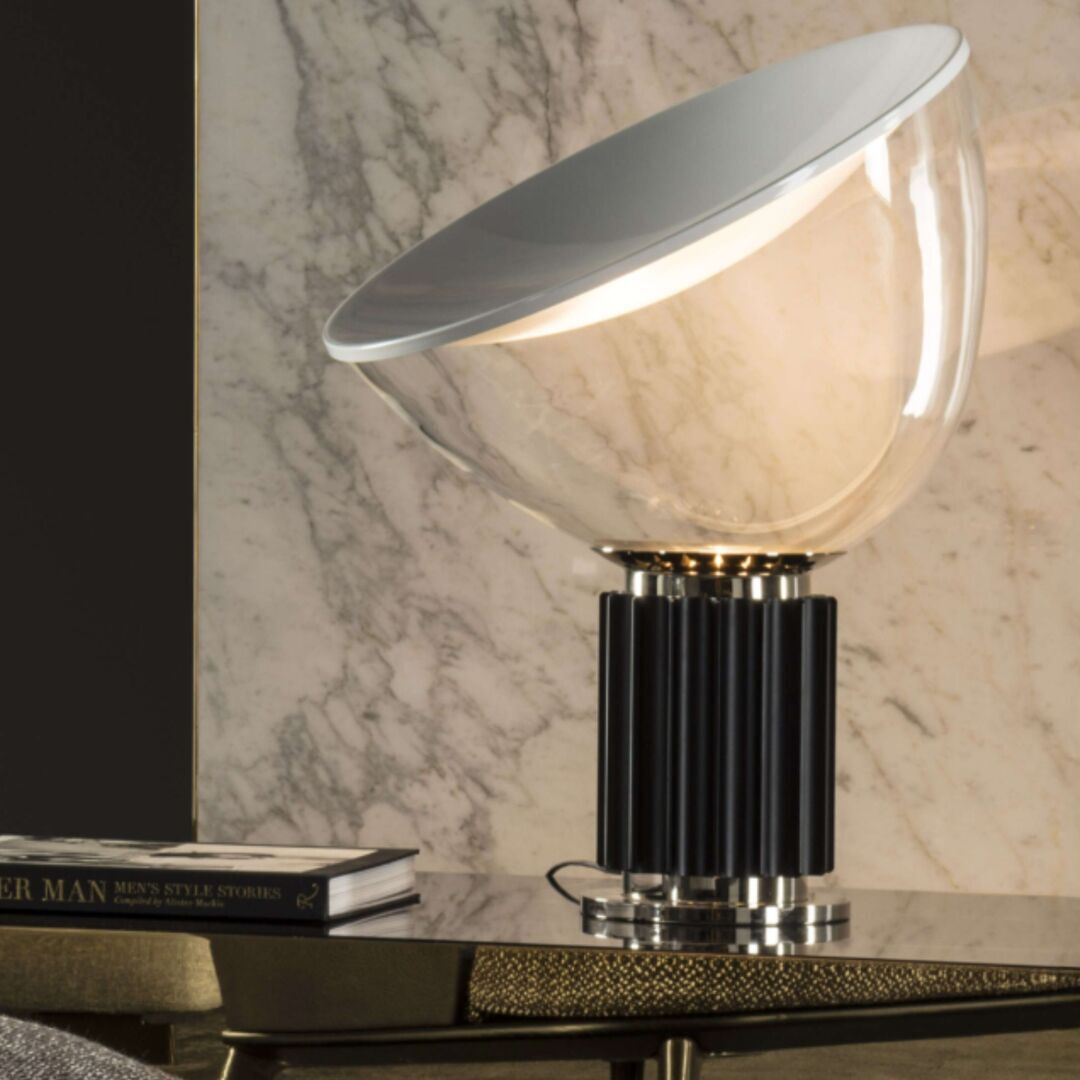 Flos Taccia Tischleuchte Schwarz, Ø: 14.2 cm, Glas-1