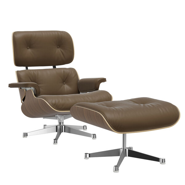 Vitra Lounge Chair & Ottoman Atelier Package / Walnut white pigmented