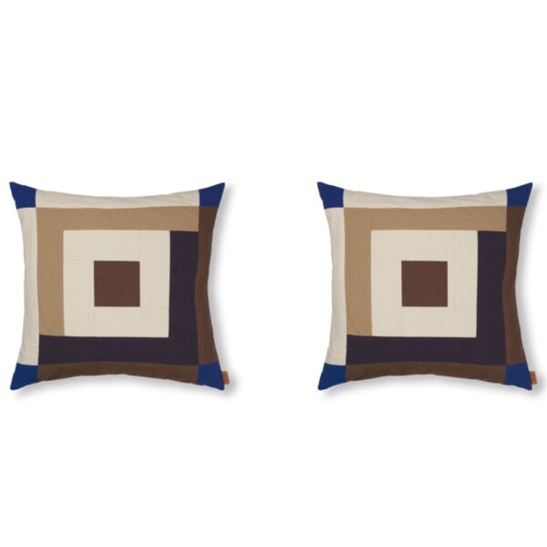 Elegant Border patchwork cushion set of 2