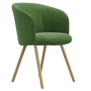 Armchair Mikado with wooden base and fabric cover