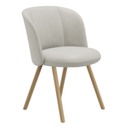 Side Chair Mikado mit Untergestell aus Holz und Stoffbezug