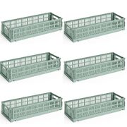 Aufbewahrungsbox Colour Crate Mini Oblong im 6er Set von Hay