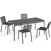Palissade im 4er Set mit rechteckigem Tisch