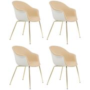 Bat chair with front upholstery in a set of 4 by Gubi