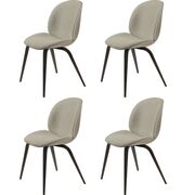 Chaise avec rembourrage frontal et structure en bois Beetle en set de 4 de Gubi