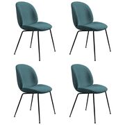 Chaise rembourrée en velours Beetle en set de 4 de Gubi