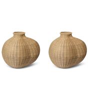 Geflochtene Floor Vase Bola im 2er Set von Ferm Living