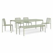 Dapple im Set mit rechteckigem Tisch, 4 Stühlen und Bank von Ferm Living