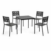Balcony im Dining Set mit Gartentisch 75x76cm und Stühlen - 4 Personen von Hay