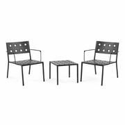 Balcony in lounge set with armchair and side table by Hay