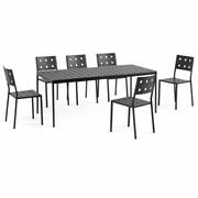 Balcony im Dining Set mit Gartentisch 190x87cm und Gartenstühle - 6 Personen von Hay