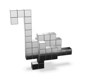 Modular system Panton Cubes Flamingo in chrome from Vitra