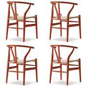 4er Set Stuhl CH24 in Ilse Crawford Farben von Carl Hansen