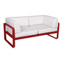 Fermob 2-Sitzer Club-Sofa 'Bellevie'  Mohnrot 67,  Grauweiss 81