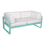 Fermob 2-Sitzer Club-Sofa 'Bellevie'  Lagunenblau 46,  Grauweiss 81