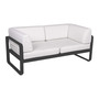 Fermob 2-Sitzer Club-Sofa 'Bellevie'  Lakritze / Schwarz 42,  Grauweiss 81