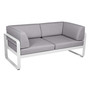 Fermob 2-Sitzer Club-Sofa 'Bellevie'  Weiss 01,  Flanellgrau 79