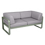 Fermob 2-Sitzer Club-Sofa 'Bellevie'  Kaktus 82,  Flanellgrau 79