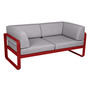 Fermob 2-Sitzer Club-Sofa 'Bellevie'  Mohnrot 67,  Flanellgrau 79