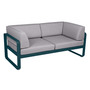 Fermob 2-Sitzer Club-Sofa 'Bellevie'  Acapulcoblau 21,  Flanellgrau 79