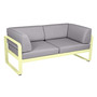 Fermob 2-Sitzer Club-Sofa 'Bellevie'  Zitronensorbet A6	,  Flanellgrau 79