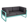 Fermob 2-Sitzer Club-Sofa 'Bellevie'  Lagunenblau 46,  Graphitgrau A3