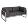 Fermob 2-Sitzer Club-Sofa 'Bellevie'  Metallgrau / Silber 38,  Graphitgrau A3
