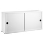 String Furniture Cabinet with Sliding Doors Weiss, B: 78 cm, T: 20 cm