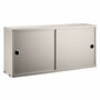 String Furniture Cabinet with Sliding Doors Beige, B: 78 cm, T: 20 cm