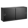 String Furniture Cabinet with Sliding Doors Esche schwarz gebeizt, B: 78 cm, T: 20 cm
