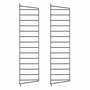 String Furniture Wall Panels / Pack 2 Schwarz, H: 75 cm, T: 20 cm