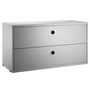 String Furniture Cabinet with Drawers Grau, B: 78 cm, T: 30 cm