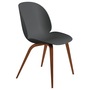 Gubi  Stuhl 'Beetle Dining' American Walnut Semi Matt Lacquered, Black, Kunststoffgleiter