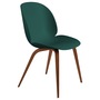 Gubi  Stuhl 'Beetle Dining' American Walnut Semi Matt Lacquered, Dark Green, Kunststoffgleiter