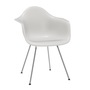 Vitra Eames Plastic Armchair DAX  04 Weiss, Glanzchrom 01, Gleiter basic dark für Teppichboden 04