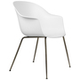 Gubi Stuhl 'Bat' Conic - Ungepolstert Antique Brass, Alabaster White, Plastikgleiter