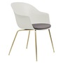 Gubi Stuhl 'Bat' Conic - Mit Sitzpolster Brass Semi Matt, Alabaster White, Taubengrau 129 - Velvet
